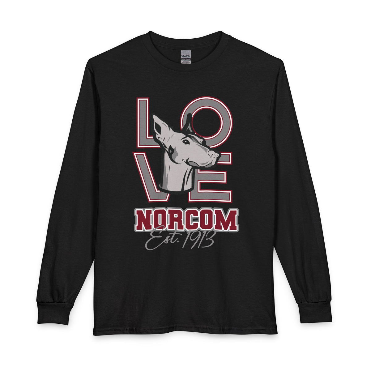 Norcom Love Long Sleeve Tee — 'LOVE NORCOM Est. 1913' School Spirit Shirt