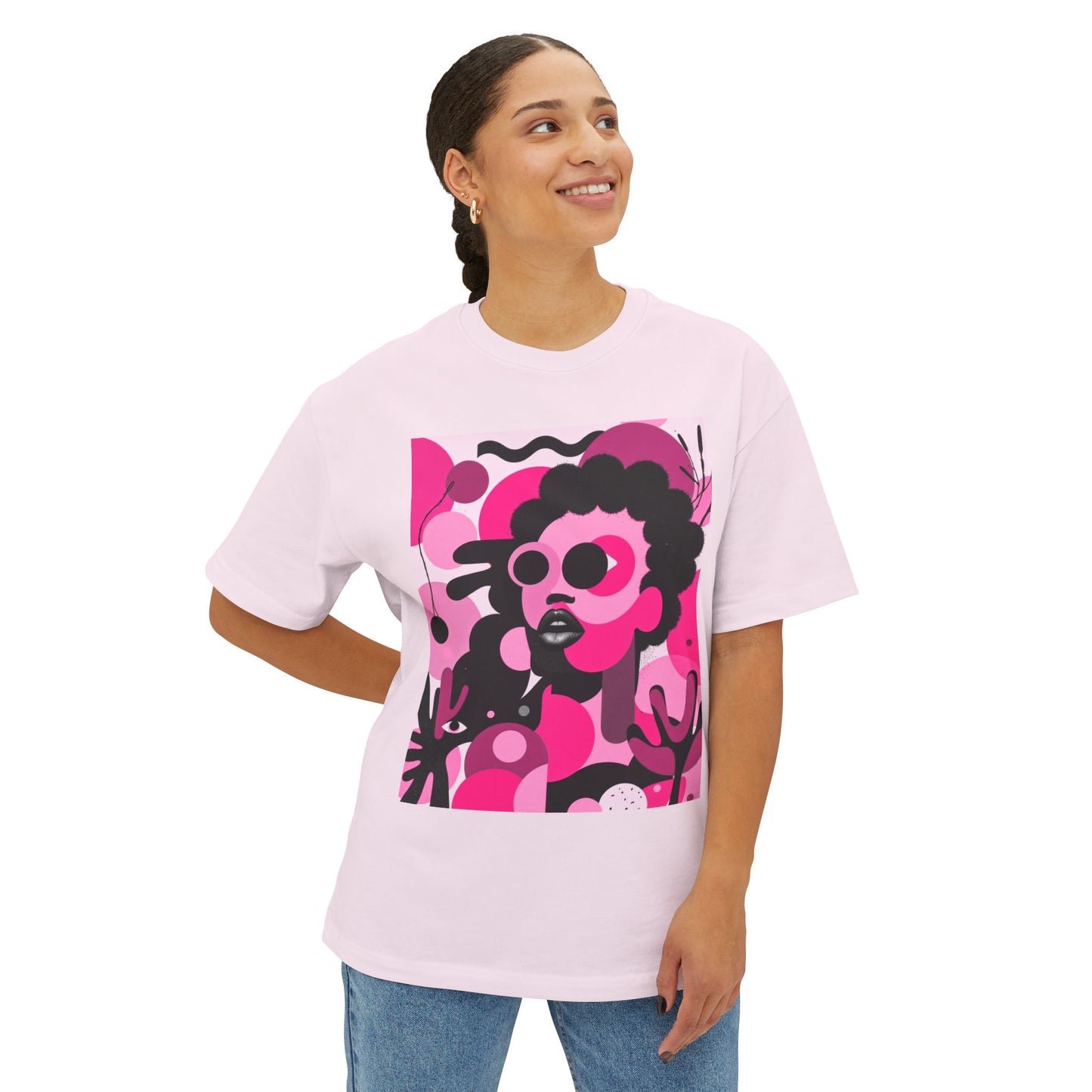 Bold Chieftess Graphic Oversized Tee - Trendy Statement T-Shirt for Everyday Style