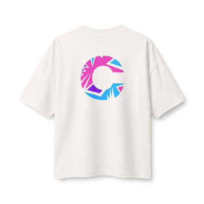 Abstract Face Graphic Tee — “Leaders in the Spirit” Neon Pink & Blue Shirt