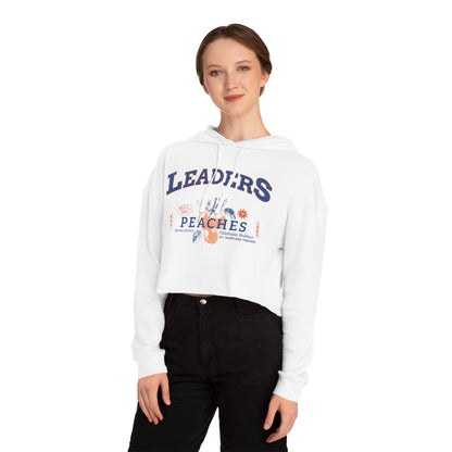 Women’s Cropped Hooded Sweatshirt with Peaches & Leaders Design