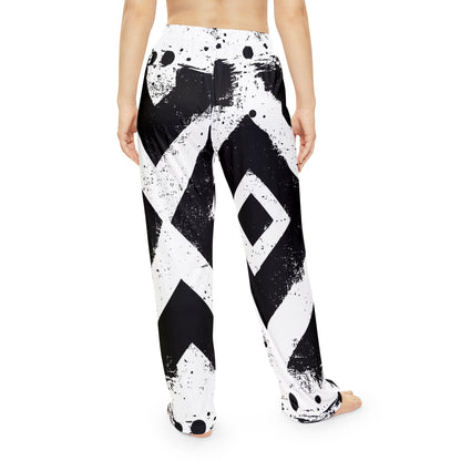 Black & White Pattern Lounge Pants — Women's Printed Sleepwear