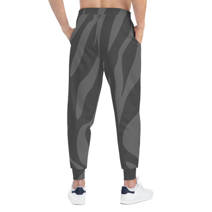 Charcoal Camo Athletic Joggers — All-Over Print Casual Track Pants