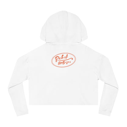 Women’s Cropped Hooded Sweatshirt with Peaches & Leaders Design