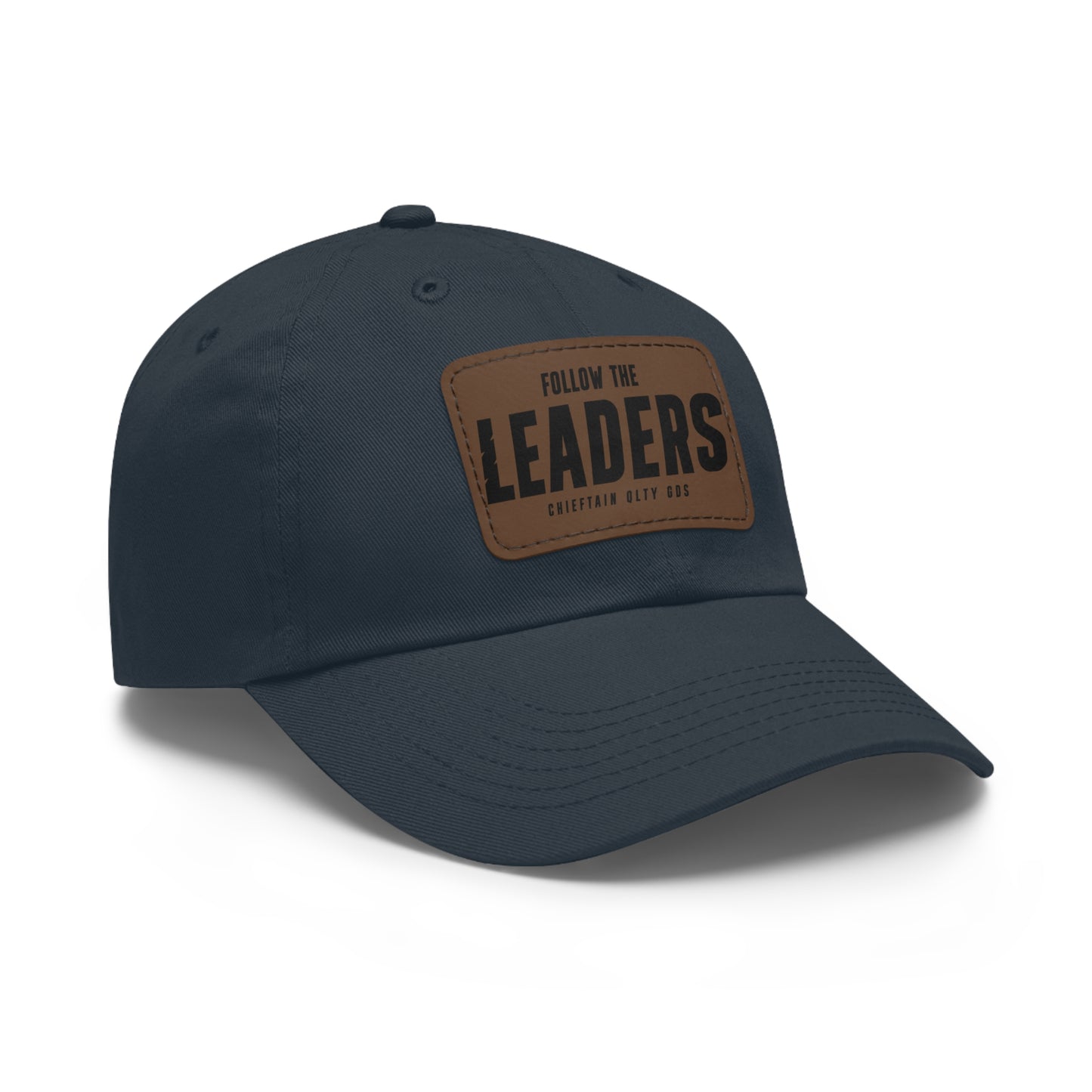 Follow the Leaders Dad Hat with Leather Patch - Stylish White Cap for Trendsetters