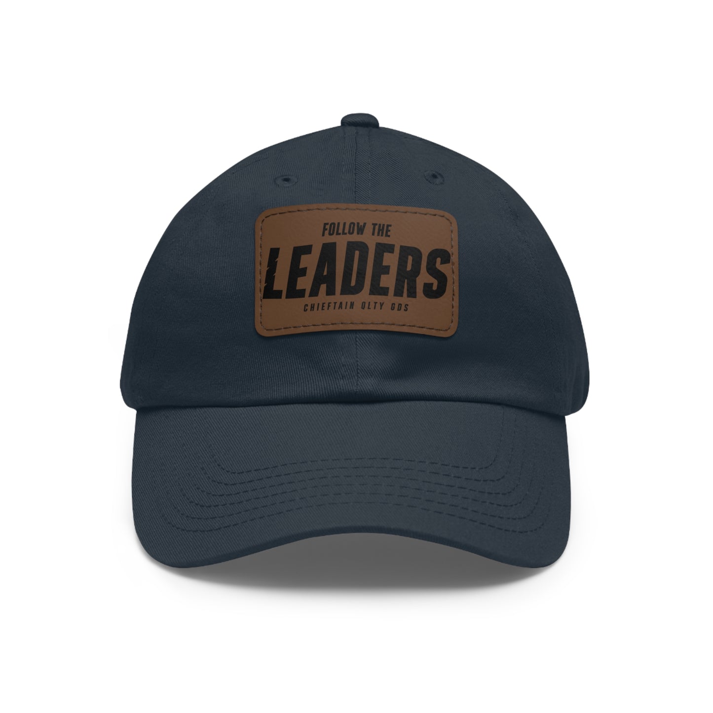 Follow the Leaders Dad Hat with Leather Patch - Stylish White Cap for Trendsetters