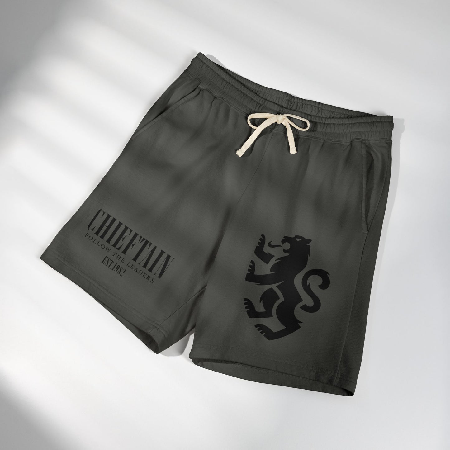 Chieftain Athleisure Sweat Shorts —Panther Emblem Casual Fleece Shorts