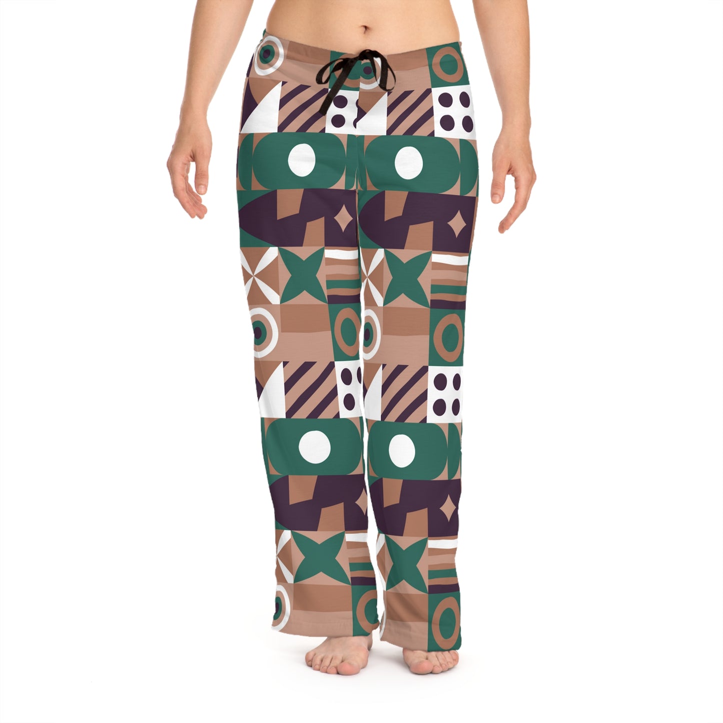 Geometric Boho Women's Pajama Pants — Cozy Patterned Lounge Sleepwear