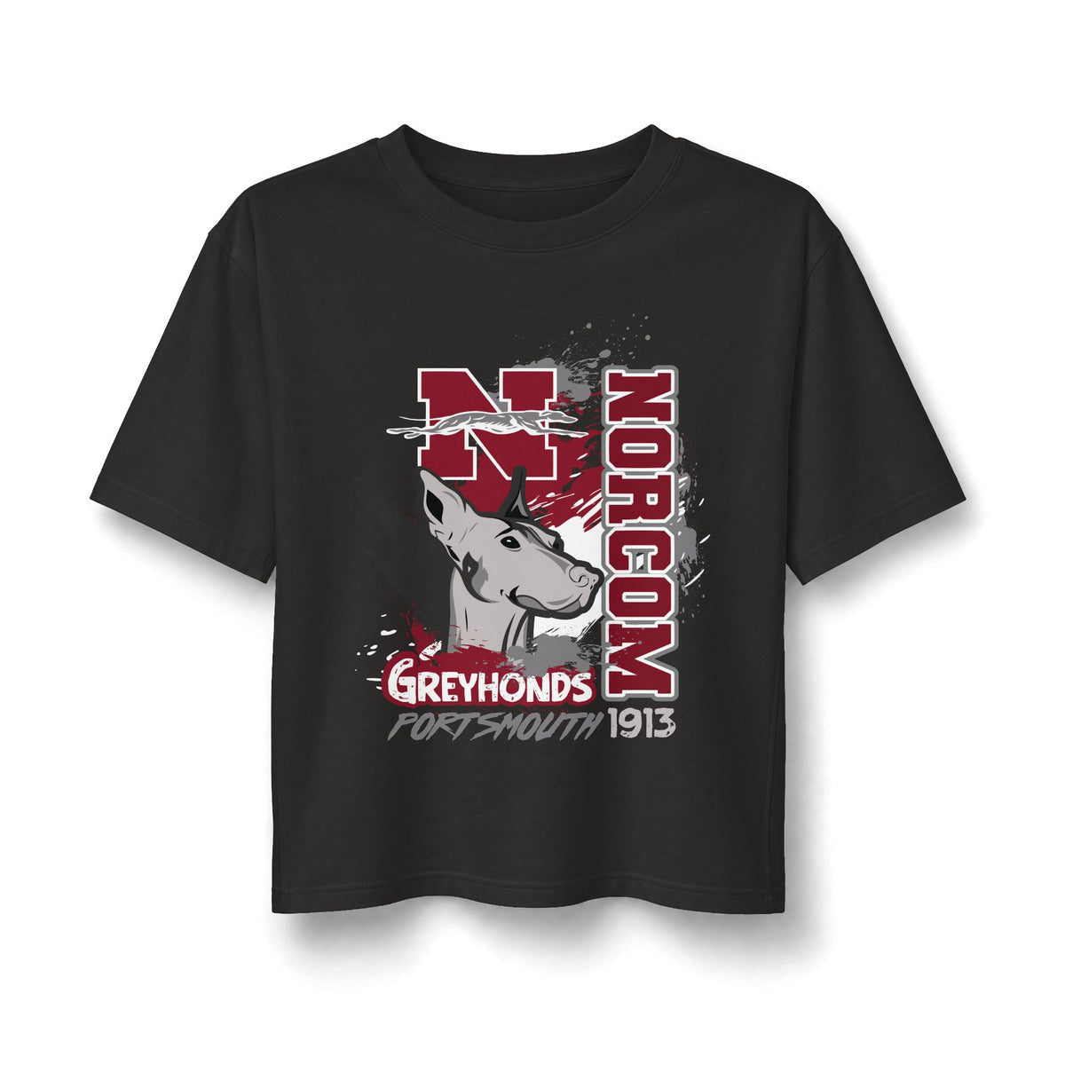Norcom Greyhounds Women's Boxy Tee — Portsmouth 1913 School Spirit