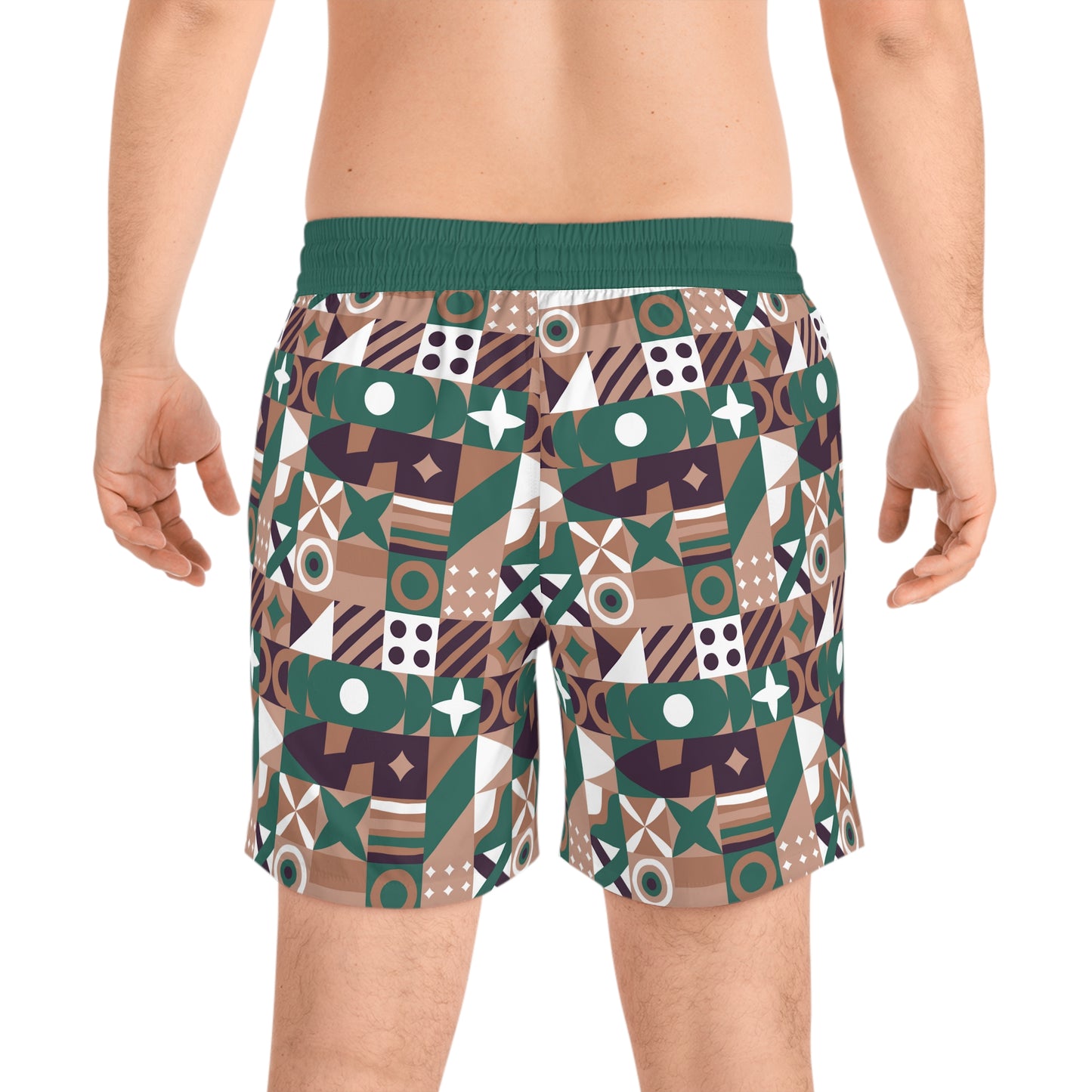 Chieftain Tribal Swim Shorts — Mens Mid-Length Beach Trunks
