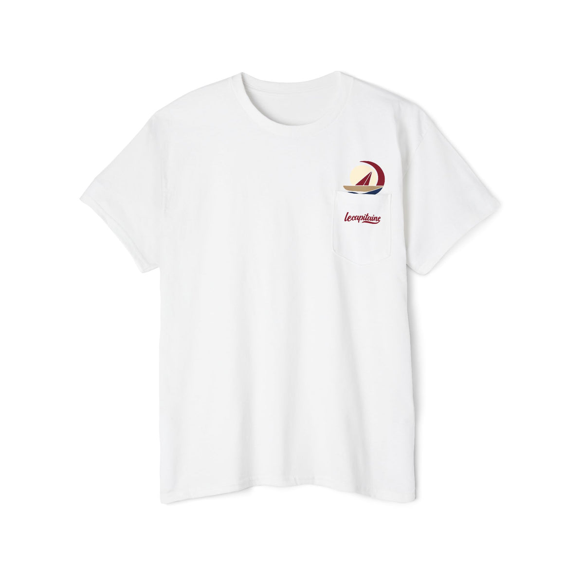 Pocket Tee — Retro Sailboat Pocket Logo T‑Shirt