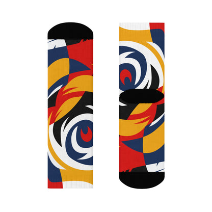 Abstract Colorful Crew Socks - Perfect for Everyday Comfort & Style
