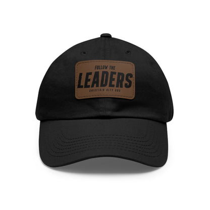 Follow the Leaders Dad Hat with Leather Patch - Stylish White Cap for Trendsetters